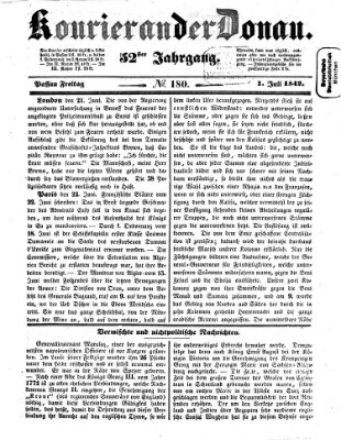 Kourier an der Donau (Donau-Zeitung) Freitag 1. Juli 1842