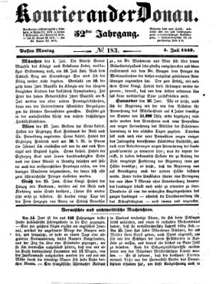 Kourier an der Donau (Donau-Zeitung) Montag 4. Juli 1842