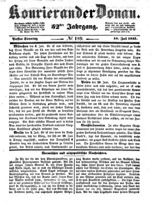 Kourier an der Donau (Donau-Zeitung) Sonntag 10. Juli 1842