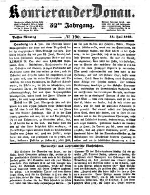 Kourier an der Donau (Donau-Zeitung) Montag 11. Juli 1842