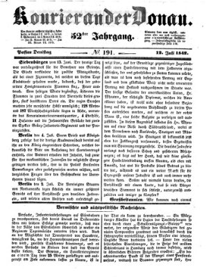 Kourier an der Donau (Donau-Zeitung) Dienstag 12. Juli 1842