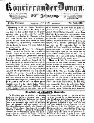 Kourier an der Donau (Donau-Zeitung) Mittwoch 20. Juli 1842