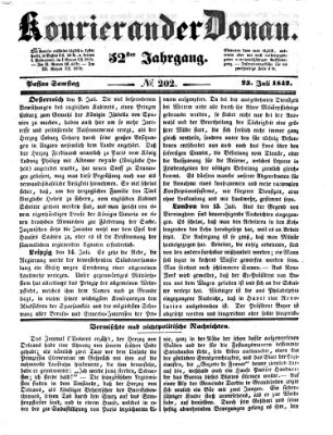 Kourier an der Donau (Donau-Zeitung) Samstag 23. Juli 1842