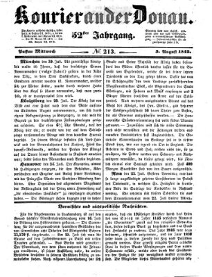 Kourier an der Donau (Donau-Zeitung) Mittwoch 3. August 1842