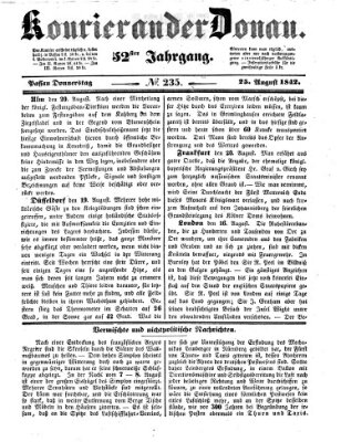 Kourier an der Donau (Donau-Zeitung) Donnerstag 25. August 1842