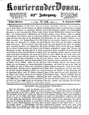 Kourier an der Donau (Donau-Zeitung) Montag 5. September 1842