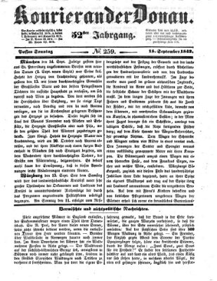 Kourier an der Donau (Donau-Zeitung) Sonntag 18. September 1842