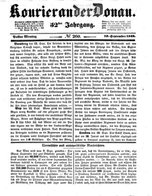 Kourier an der Donau (Donau-Zeitung) Montag 19. September 1842