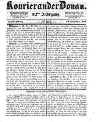 Kourier an der Donau (Donau-Zeitung) Freitag 23. September 1842