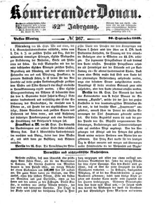 Kourier an der Donau (Donau-Zeitung) Montag 26. September 1842