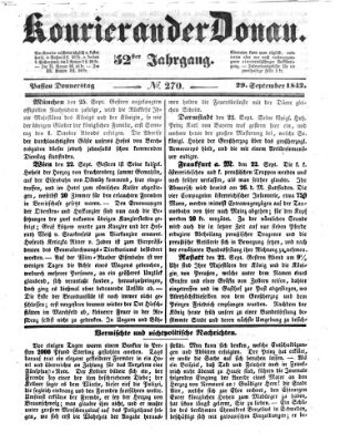 Kourier an der Donau (Donau-Zeitung) Donnerstag 29. September 1842