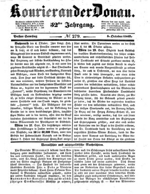 Kourier an der Donau (Donau-Zeitung) Samstag 8. Oktober 1842