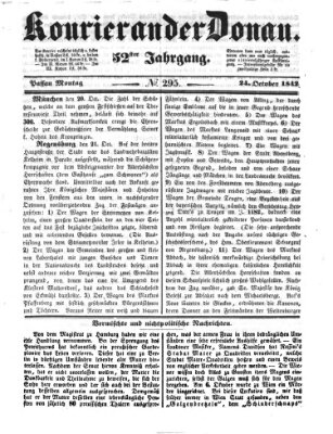 Kourier an der Donau (Donau-Zeitung) Montag 24. Oktober 1842