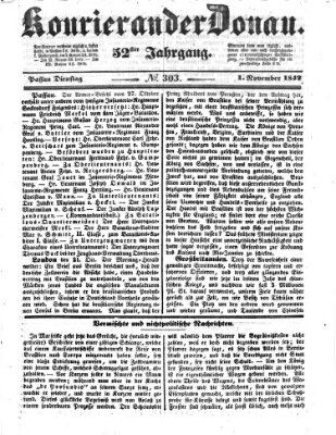 Kourier an der Donau (Donau-Zeitung) Dienstag 1. November 1842