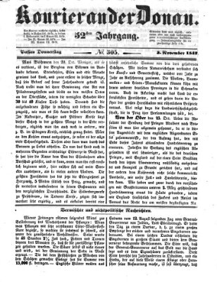 Kourier an der Donau (Donau-Zeitung) Donnerstag 3. November 1842