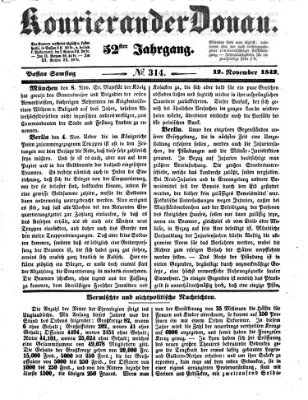 Kourier an der Donau (Donau-Zeitung) Samstag 12. November 1842