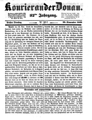 Kourier an der Donau (Donau-Zeitung) Dienstag 22. November 1842