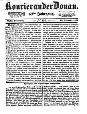 Kourier an der Donau (Donau-Zeitung) Donnerstag 24. November 1842