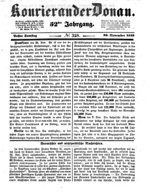 Kourier an der Donau (Donau-Zeitung) Samstag 26. November 1842