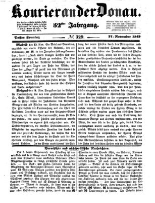 Kourier an der Donau (Donau-Zeitung) Sonntag 27. November 1842