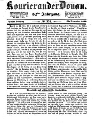 Kourier an der Donau (Donau-Zeitung) Dienstag 29. November 1842