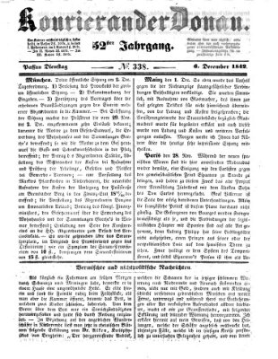 Kourier an der Donau (Donau-Zeitung) Dienstag 6. Dezember 1842