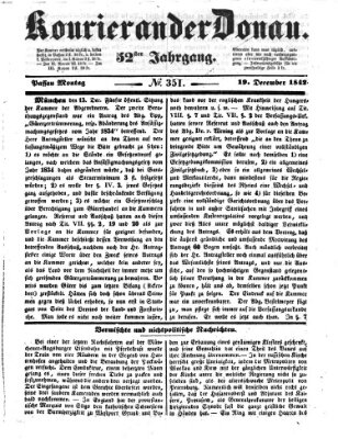 Kourier an der Donau (Donau-Zeitung) Montag 19. Dezember 1842