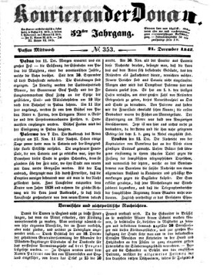 Kourier an der Donau (Donau-Zeitung) Mittwoch 21. Dezember 1842