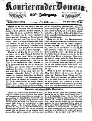 Kourier an der Donau (Donau-Zeitung) Donnerstag 22. Dezember 1842