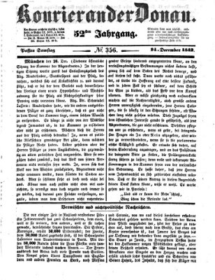Kourier an der Donau (Donau-Zeitung) Samstag 24. Dezember 1842