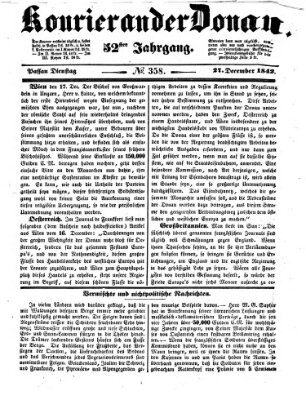 Kourier an der Donau (Donau-Zeitung) Dienstag 27. Dezember 1842