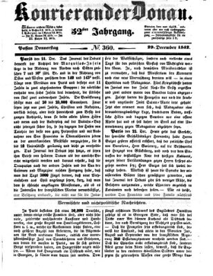 Kourier an der Donau (Donau-Zeitung) Donnerstag 29. Dezember 1842