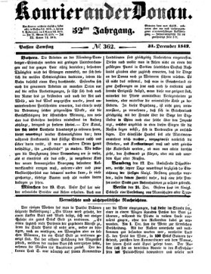 Kourier an der Donau (Donau-Zeitung) Samstag 31. Dezember 1842