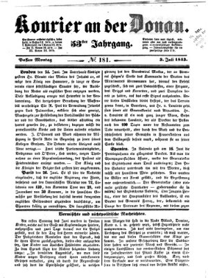 Kourier an der Donau (Donau-Zeitung) Montag 3. Juli 1843