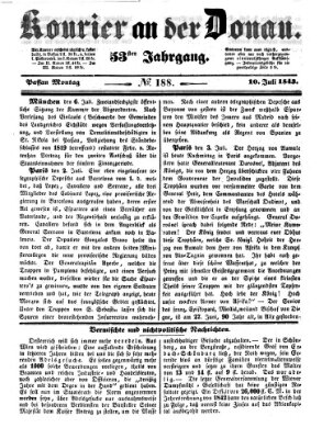 Kourier an der Donau (Donau-Zeitung) Montag 10. Juli 1843