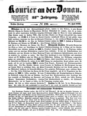 Kourier an der Donau (Donau-Zeitung) Freitag 21. Juli 1843