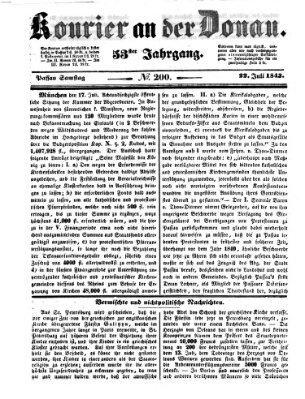 Kourier an der Donau (Donau-Zeitung) Samstag 22. Juli 1843