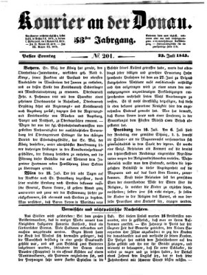 Kourier an der Donau (Donau-Zeitung) Sonntag 23. Juli 1843