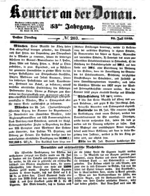 Kourier an der Donau (Donau-Zeitung) Dienstag 25. Juli 1843