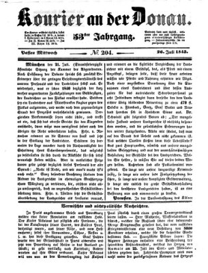 Kourier an der Donau (Donau-Zeitung) Mittwoch 26. Juli 1843