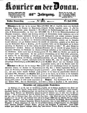 Kourier an der Donau (Donau-Zeitung) Donnerstag 27. Juli 1843