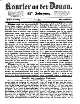 Kourier an der Donau (Donau-Zeitung) Samstag 29. Juli 1843