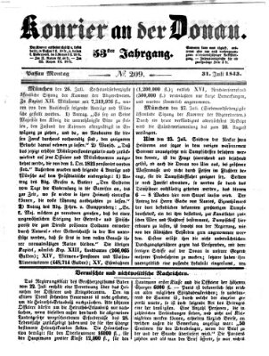 Kourier an der Donau (Donau-Zeitung) Montag 31. Juli 1843