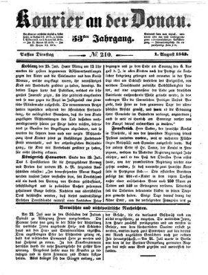 Kourier an der Donau (Donau-Zeitung) Dienstag 1. August 1843