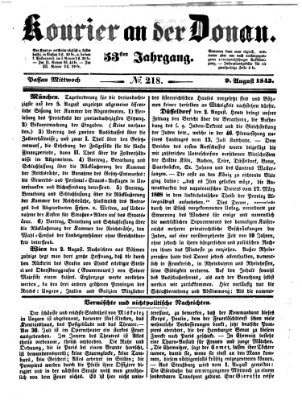 Kourier an der Donau (Donau-Zeitung) Mittwoch 9. August 1843