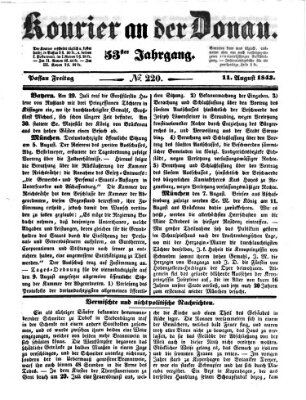 Kourier an der Donau (Donau-Zeitung) Freitag 11. August 1843