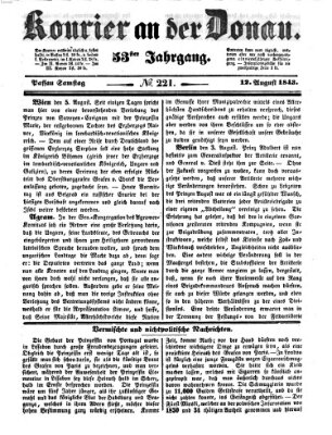 Kourier an der Donau (Donau-Zeitung) Samstag 12. August 1843