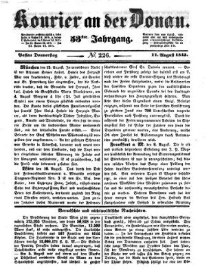 Kourier an der Donau (Donau-Zeitung) Donnerstag 17. August 1843