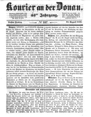 Kourier an der Donau (Donau-Zeitung) Freitag 18. August 1843