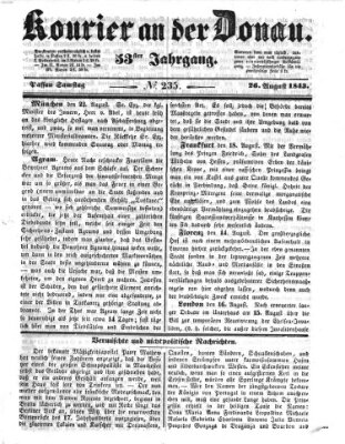 Kourier an der Donau (Donau-Zeitung) Samstag 26. August 1843